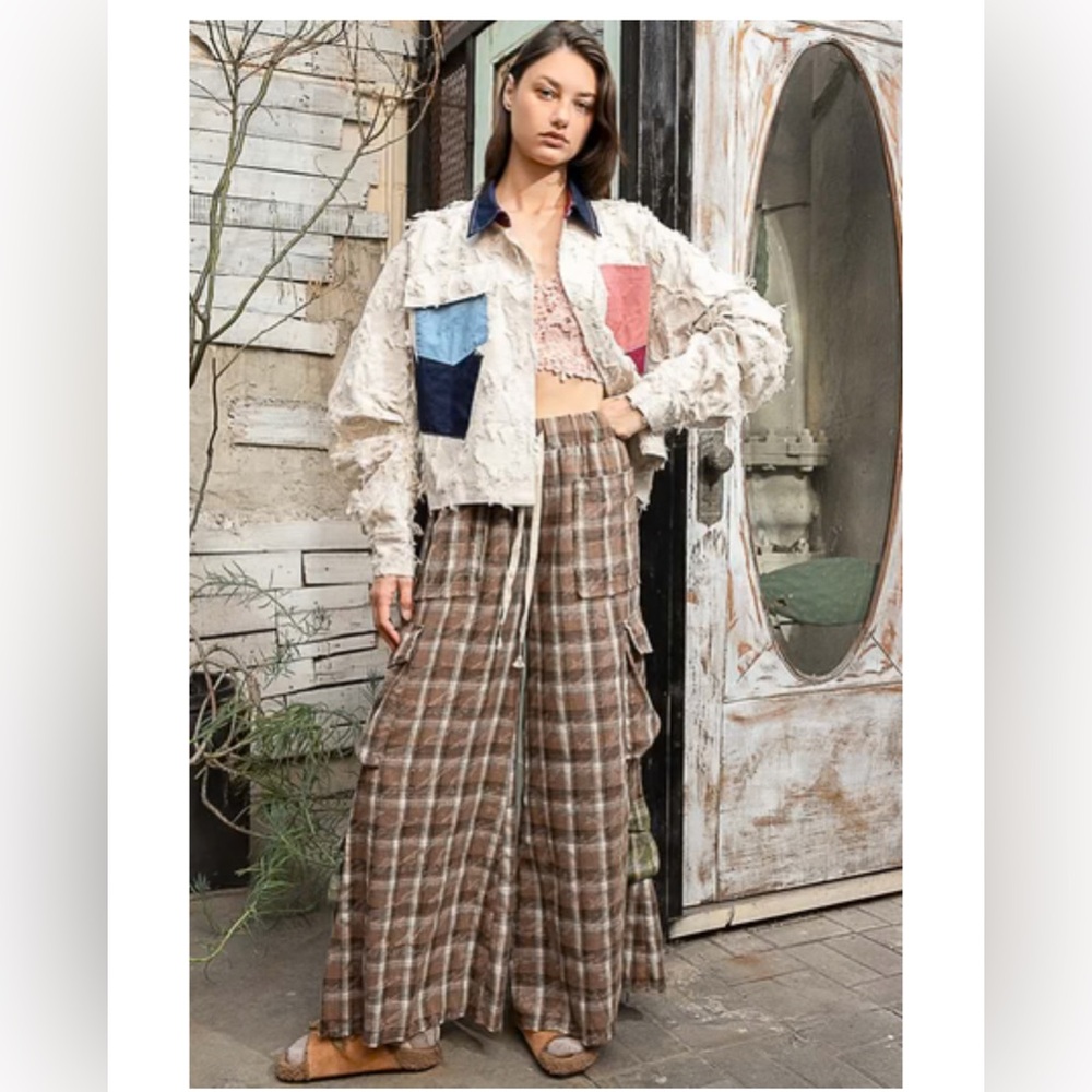 Pol Cream And Multicolor Patchwork Bomber Jacket … - image 2